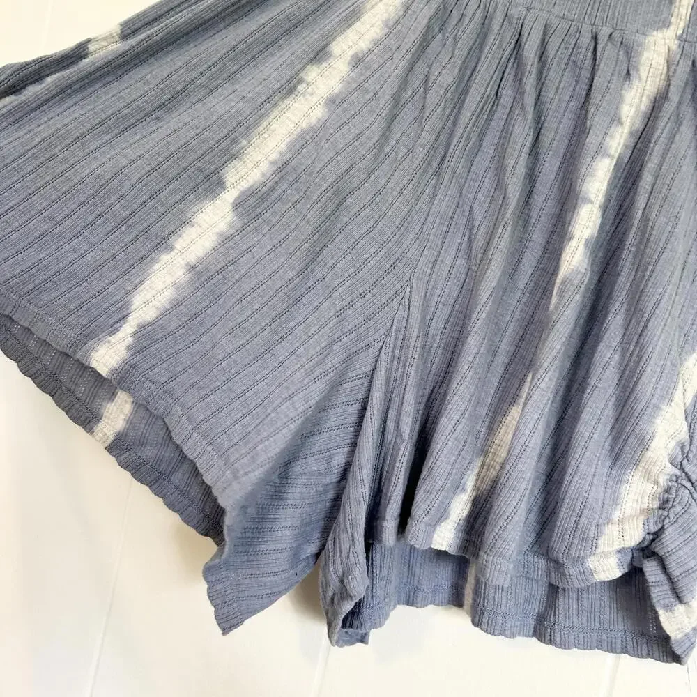 Free People Little Dream Blue Tie Dye Casual Lounge Flowy Shorts Women's Small - Picture 3 of 5